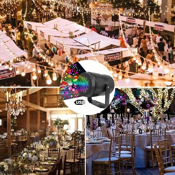 Snowflake Christmas Laser Projector Light - 16 Patterns, Waterproof Rotating LED Decor EG000001 - Image 3