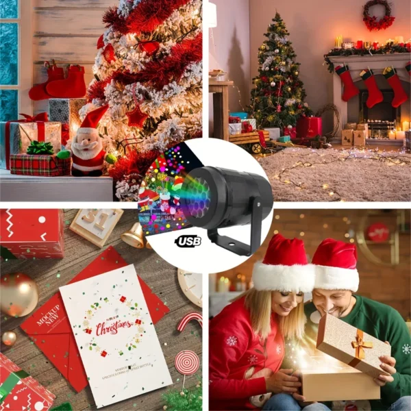 Snowflake Christmas Laser Projector Light - 16 Patterns, Waterproof Rotating LED Decor EG000001 - Image 5