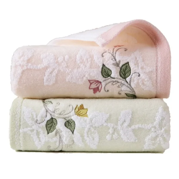 68x34 CM High-Quality Cotton Towel - Soft, Absorbent, Embroidered for Adults HH00006 - Image 2