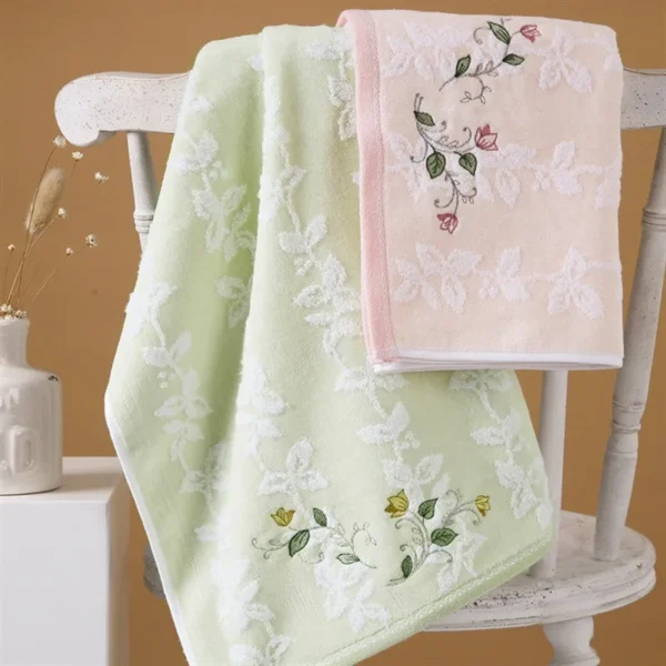 68x34 CM High-Quality Cotton Towel - Soft, Absorbent, Embroidered for Adults HH00006 - Image 3