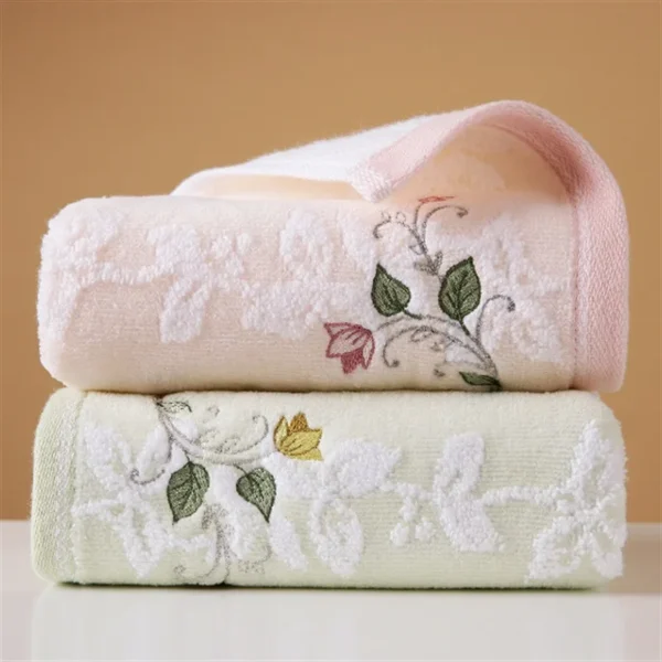 68x34 CM High-Quality Cotton Towel - Soft, Absorbent, Embroidered for Adults HH00006 - Image 5