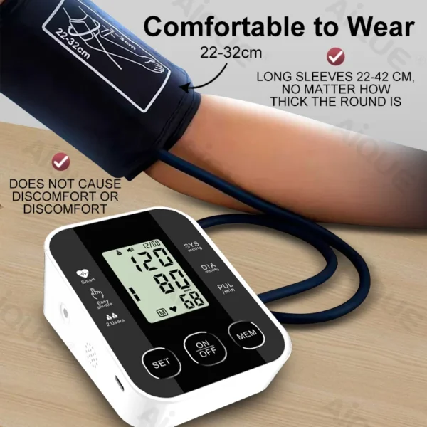 JUSTLANG Digital Blood Pressure Monitor with 22-32 CM Cuff for Adults HH00004 - Image 2