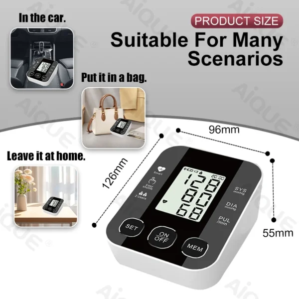 JUSTLANG Digital Blood Pressure Monitor with 22-32 CM Cuff for Adults HH00004 - Image 6