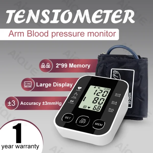 JUSTLANG Digital Blood Pressure Monitor with 22-32 CM Cuff for Adults HH00004