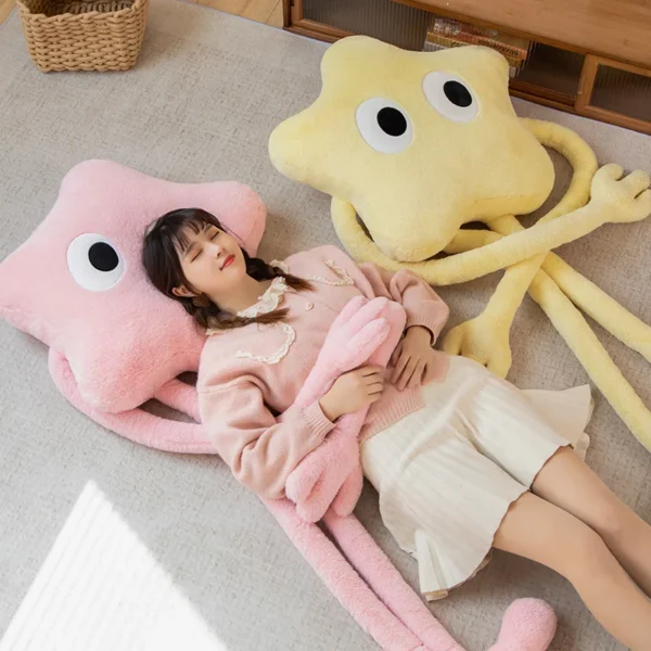Giant Yellow and Pink Star Monster Plush Toy with Long Arms - Fun Decor & Gift  GF000004 - Image 2