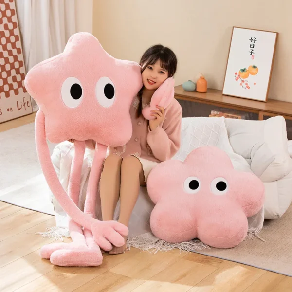 Giant Yellow and Pink Star Monster Plush Toy with Long Arms - Fun Decor & Gift  GF000004 - Image 3