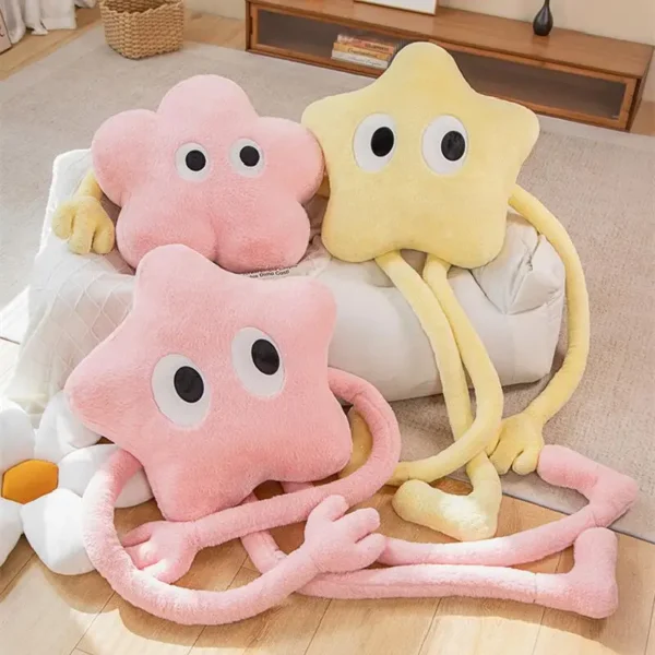 Giant Yellow and Pink Star Monster Plush Toy with Long Arms - Fun Decor & Gift  GF000004 - Image 5
