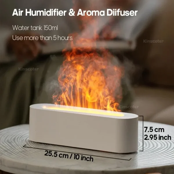 RGB Flame Aroma Diffuser Humidifier with 7-Color LED - USB Desktop Air Purifier EG000002 - Image 2