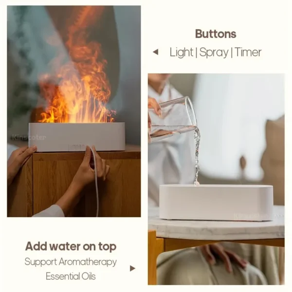 RGB Flame Aroma Diffuser Humidifier with 7-Color LED - USB Desktop Air Purifier EG000002 - Image 3